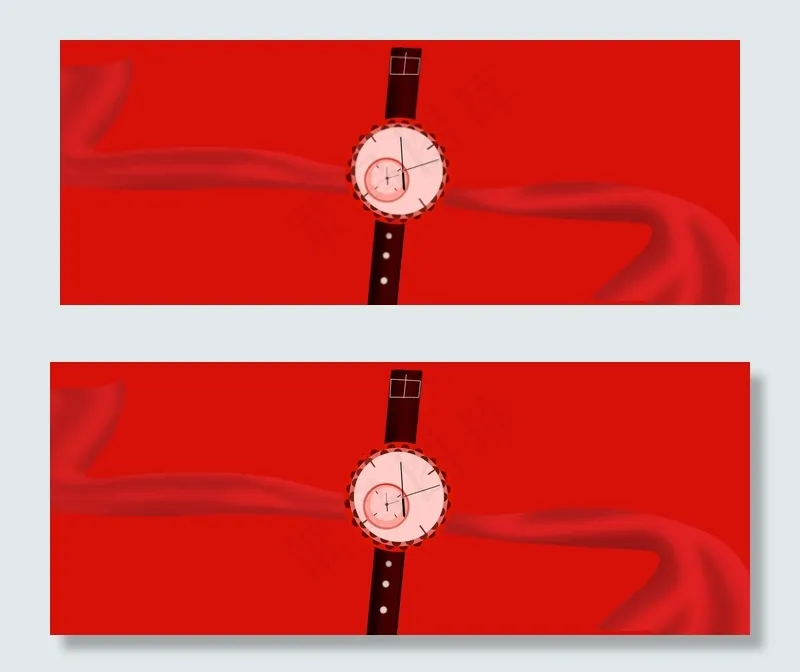 新款iwatch促销绸缎红色banner(1920*750px 	       )psd模版下载