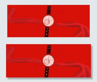 新款iwatch促销绸缎红色banner