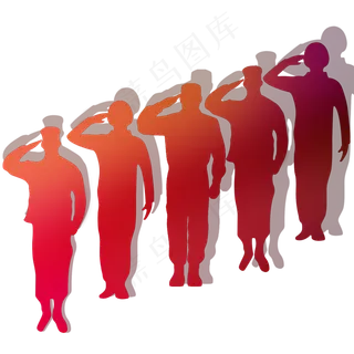 建党节手绘军人敬礼图片