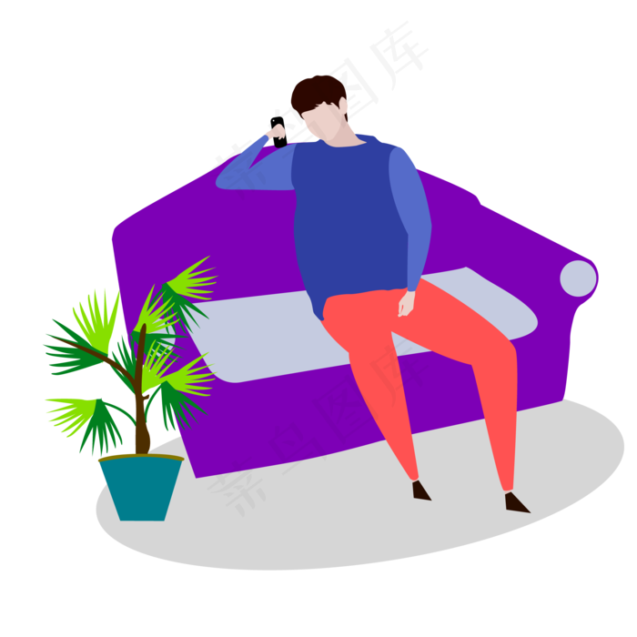 小青年矢量插图Ai高清,免抠元素