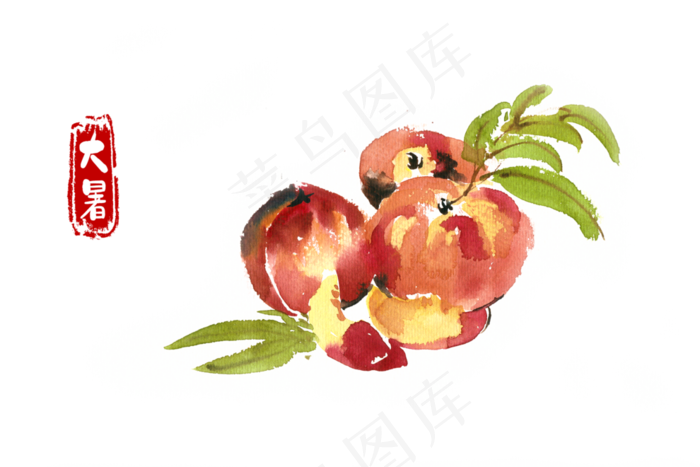 大暑甘甜的桃子(7087X4724(DPI:300))psd模版下载