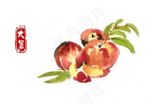 大暑甘甜的桃子