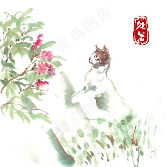 处暑好奇的小猫(4724X4724(DPI:300))psd模版下载