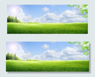 空旷草地清新banner
