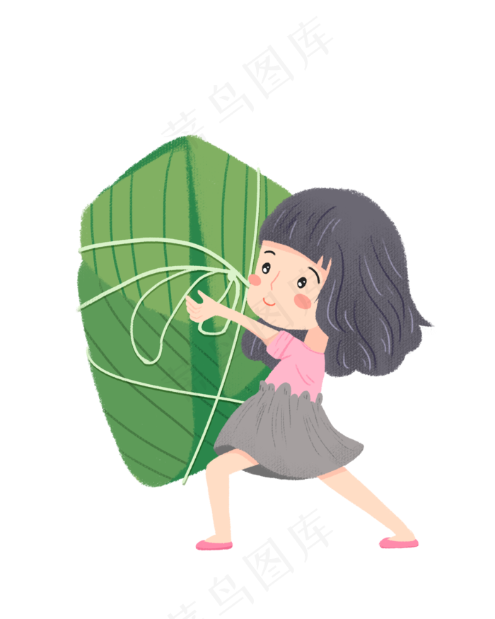 抱着粽子的女孩素材(2000X2500(DPI:300))psd模版下载