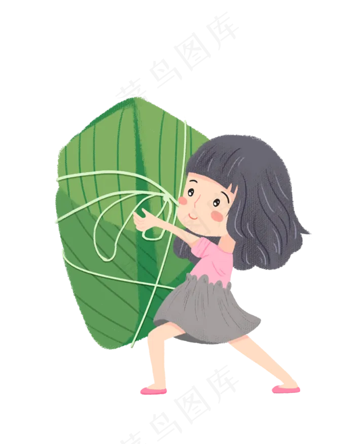 抱着粽子的女孩素材(2000X2500(DPI:300))psd模版下载
