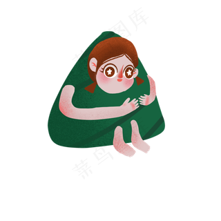 端午节可爱卡通手绘粽子姑娘