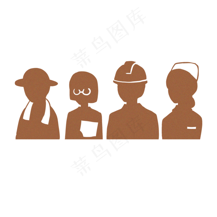 五一劳动节职业剪影免抠素材