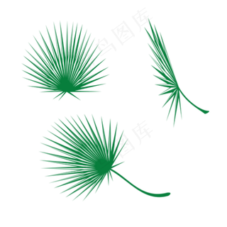 热带树叶分层卡通手绘素材免费下