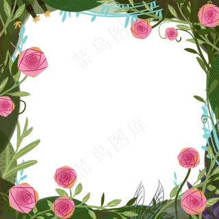 七夕情人节浪漫玫瑰边框