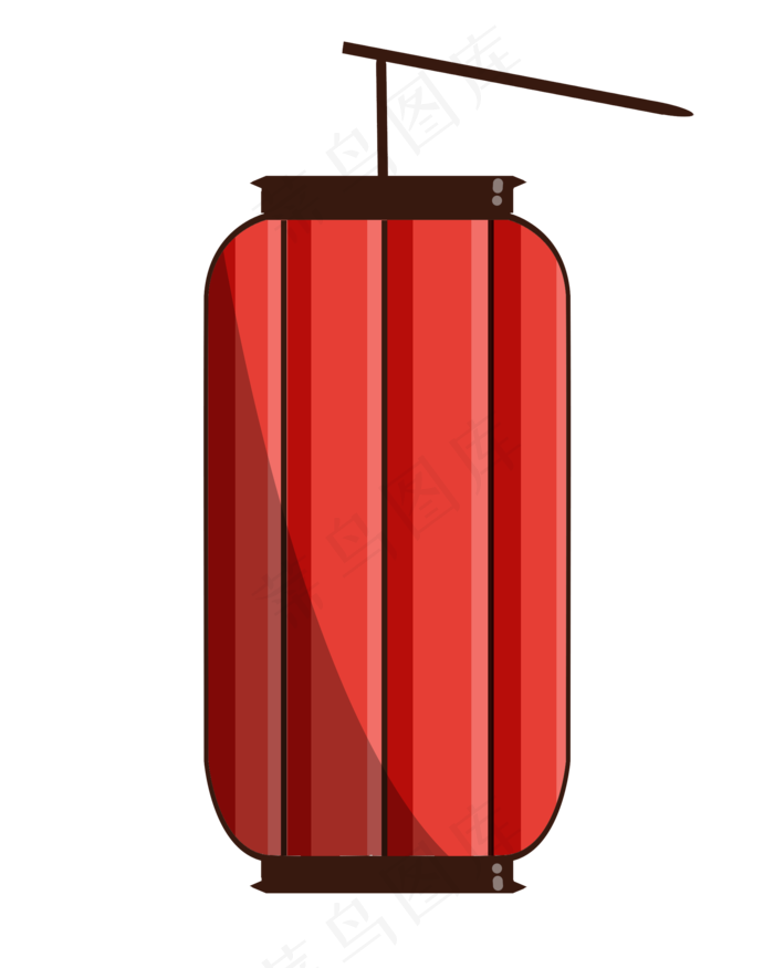 手绘春节长灯笼,免抠元素