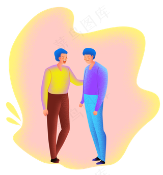 扁平商务噪点人物缓解压力,免抠元素