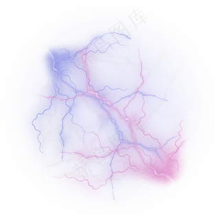 炫酷闪电蓝色紫色字母M,免抠元素艺术字