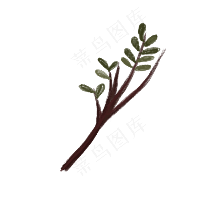 卡通植物枝条下载(2000X2000(DPI:300))psd模版下载