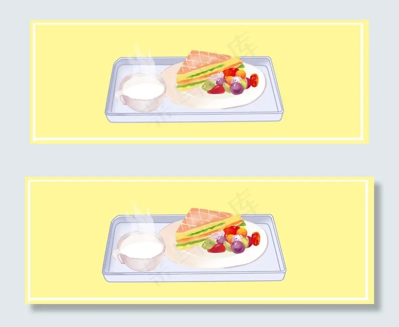 早餐简约黄色banner(1920*700px 	       )psd模版下载
