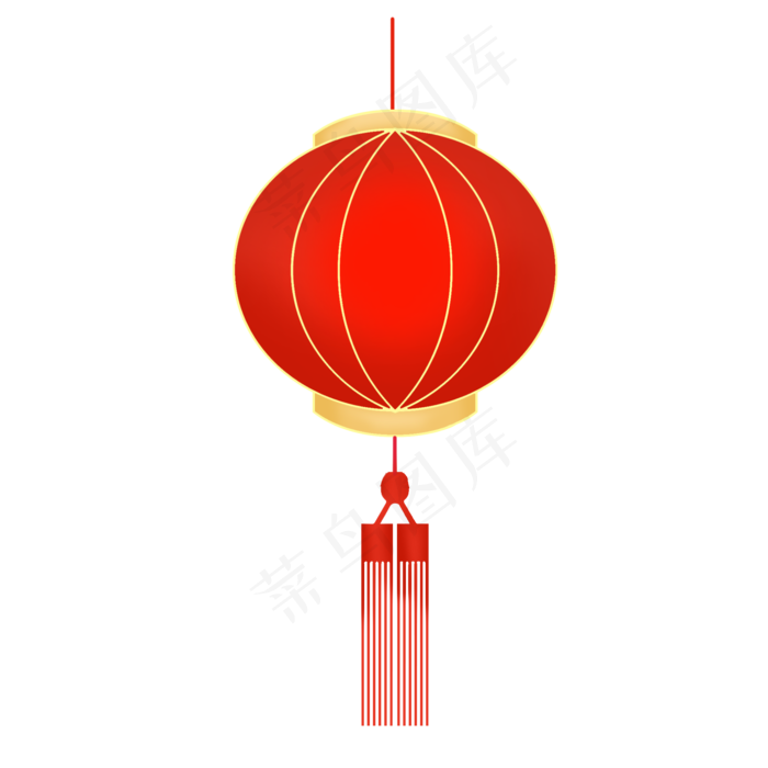 手绘春节年货圆形大红灯笼,免抠元素(2000X2000(DPI:96))psd模版下载