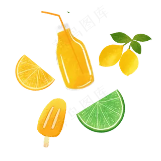 夏季海边元素装饰图,免抠元素