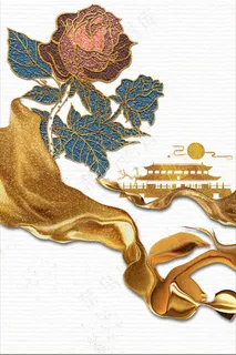 新中式牡丹白色中国风装饰画