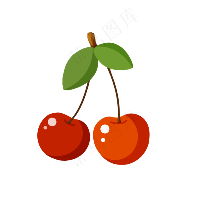手绘简约风樱桃免抠下载