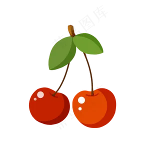 手绘简约风樱桃免抠下载