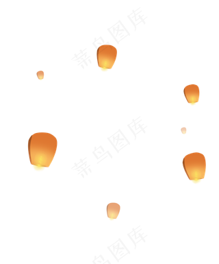 中秋节手绘唯美孔明灯下载,免抠元素