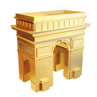 国家地方著名地标法国巴黎凯旋门,免抠元素