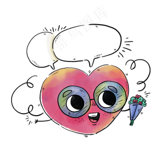 手捧花的心矢量素材