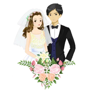 婚庆白色新郎新娘