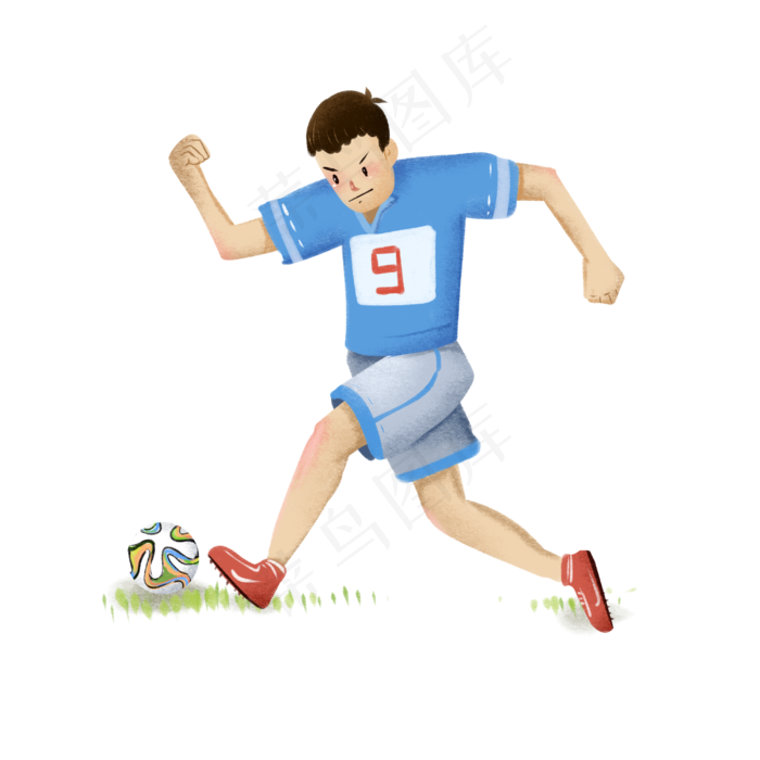 2018俄罗斯世界杯足球卡通手绘,免抠元素