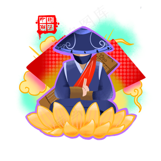 国潮江湖剑客中国风,免抠元素