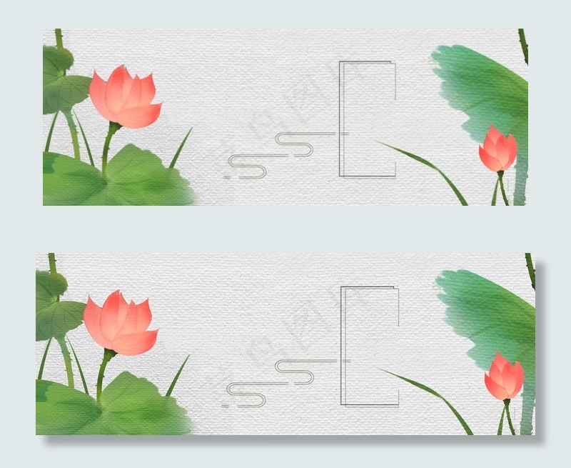 中国风水墨简约花朵banner(1920*700px 	       )psd模版下载