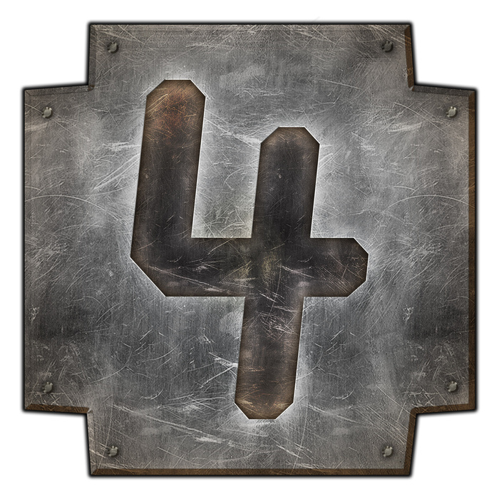 原创商用元素颓废金属倒计时数字,免抠元素