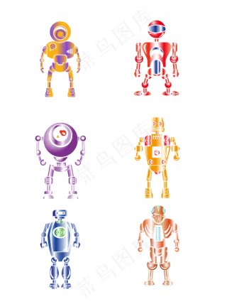 现代科技金属感机器人,免抠元素