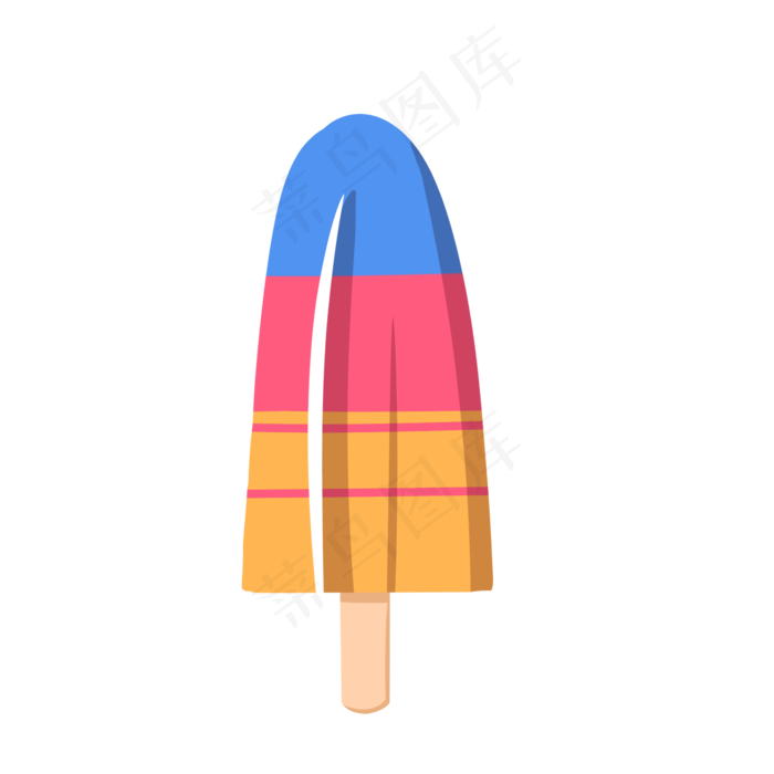 夏季美味三色冰激凌插画