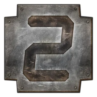 原创颓废金属数字2可商用元素,免抠元素