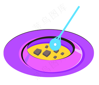 紫色国潮复古臭豆腐火锅