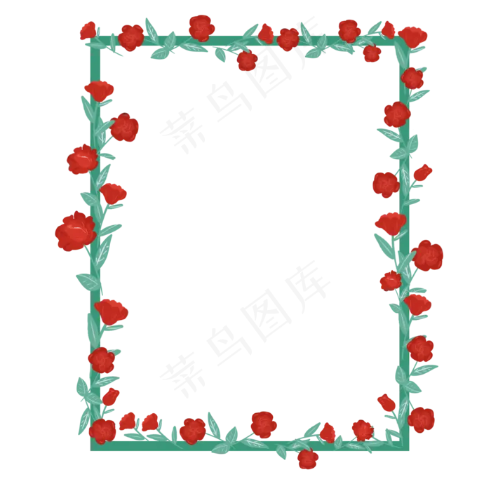 玫瑰花卉边框(2000X2000(DPI:300))psd模版下载