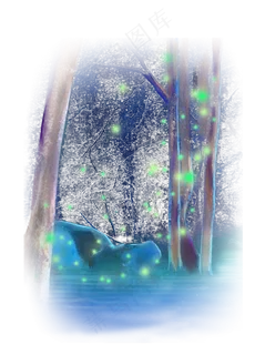 夏夜树林萤火虫原画 夏夜树林萤火虫原画