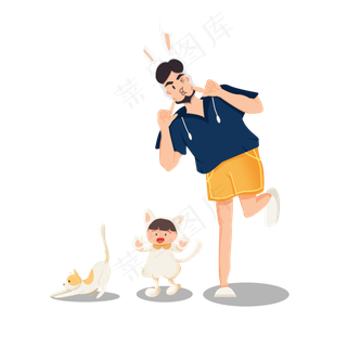 玩耍中爸爸和孩子