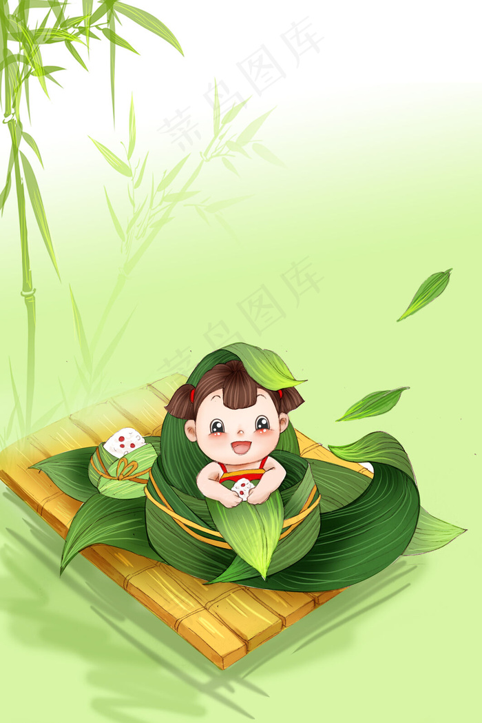 端午节吃粽子可爱小孩儿(3545X5315(DPI:300))psd模版下载