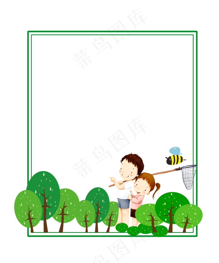 卡通手绘立夏主题边框(2000X2400(DPI:300))psd模版下载