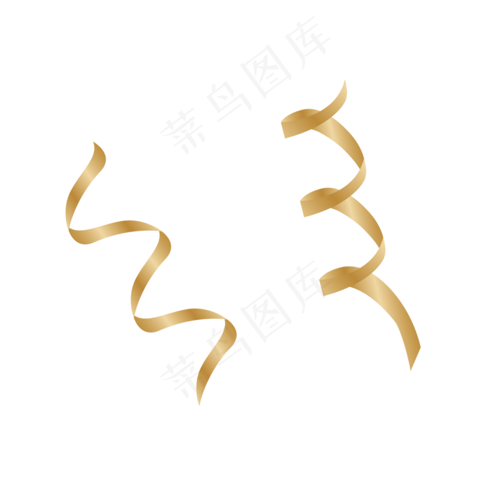 金色丝带飘带,免抠元素