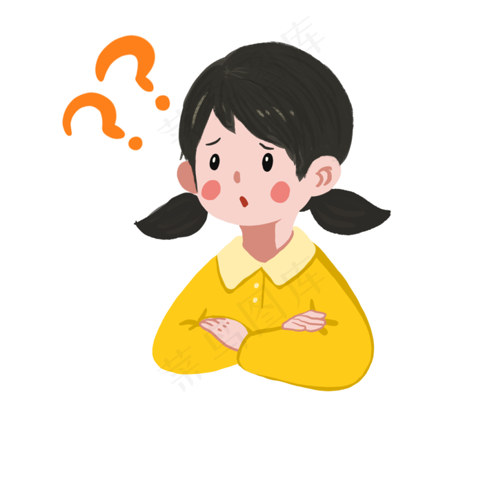 思考的女孩,免抠元素(2000*2000px 300 dpi )psd模版下载