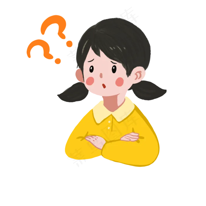思考的女孩,免抠元素(2000*2000px 300 dpi )psd模版下载