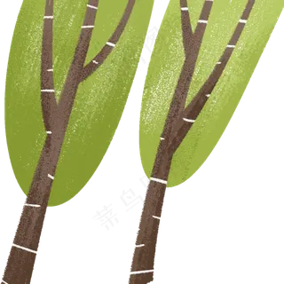 春季的大树植物卡通 春季的大树植物卡通