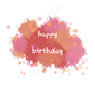 happybirthday生日快乐彩色水彩墨点