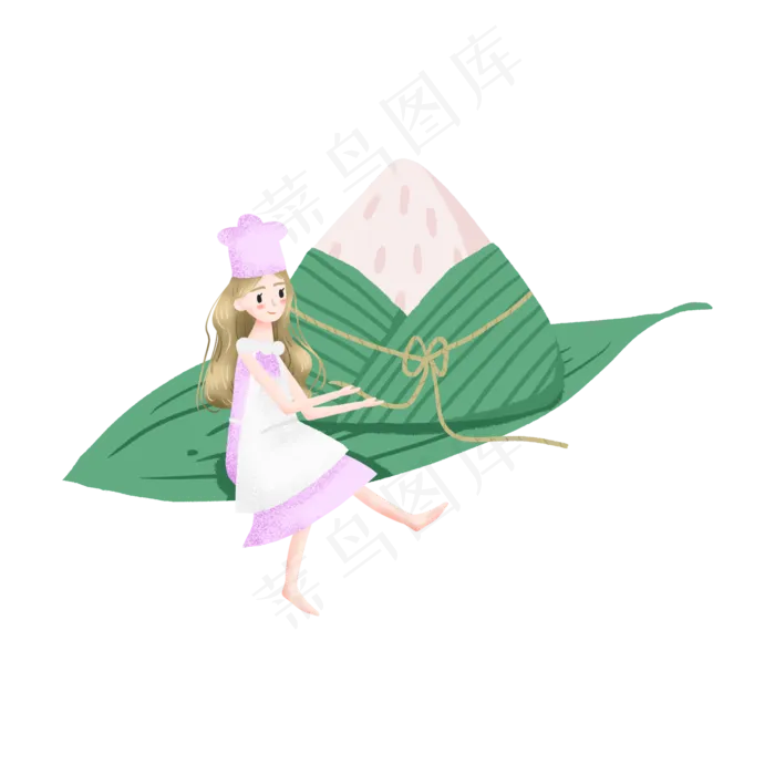 端午节的粽子和女孩(2000X2000(DPI:300))psd模版下载