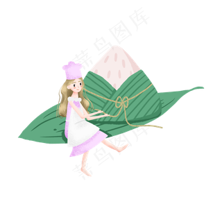 端午节的粽子和女孩