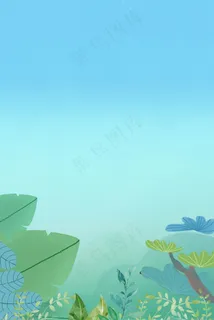 惊蛰绿色清新植物psd分层banner