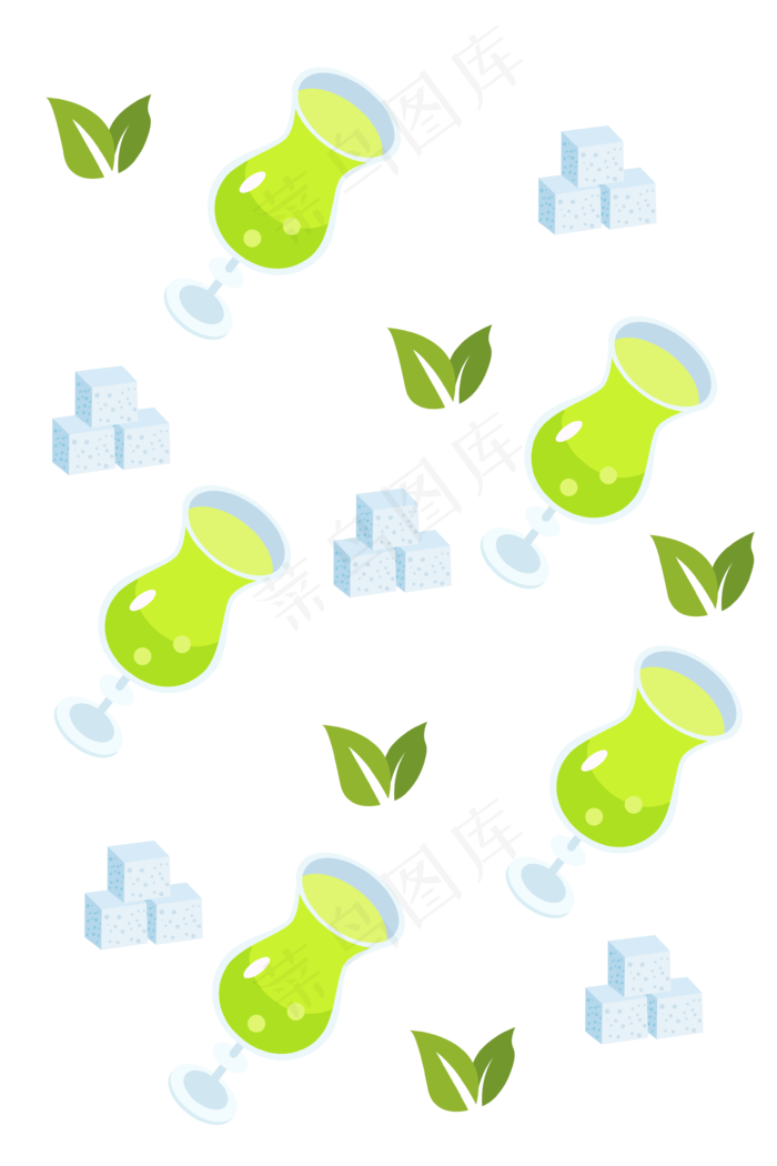 手绘柠檬茶饮底纹(2118X3000(DPI:300))ai矢量模版下载